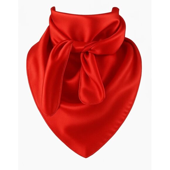 Red Wild Rag Large Scarf 23x23" Western Accessory Cowgirl or Cowboy - Picture 1 of 7